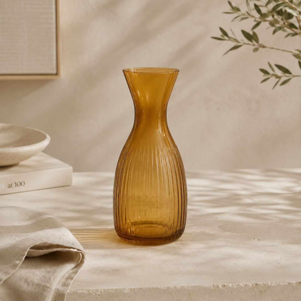 Ribbed Glass Carafe Set