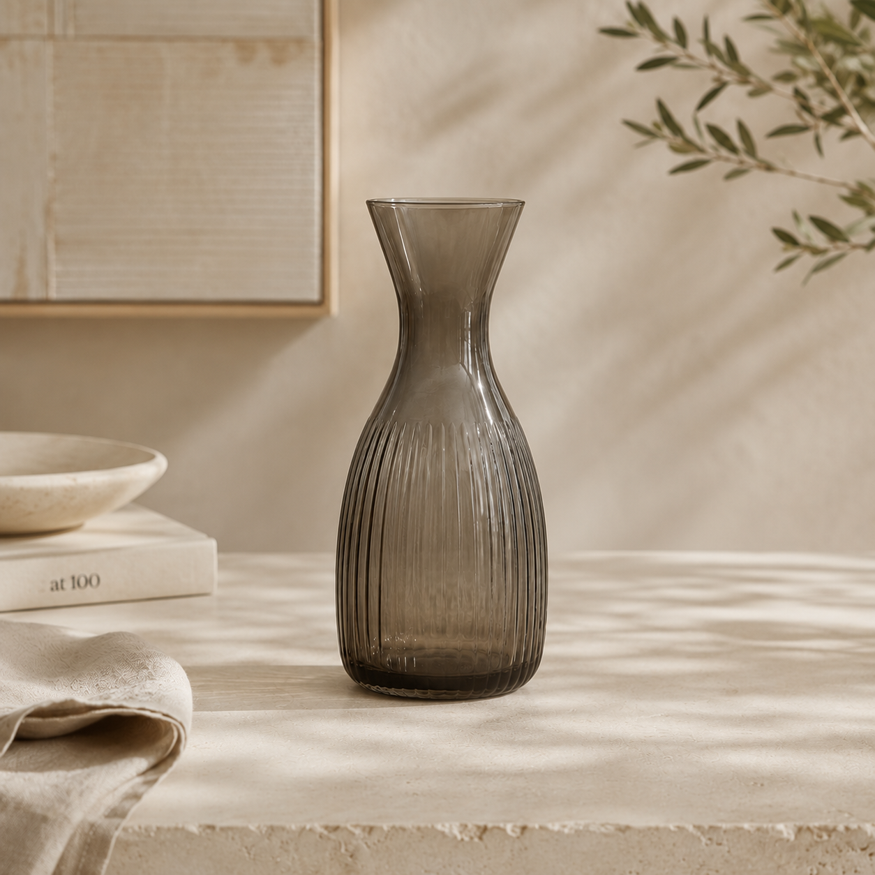 Ribbed Glass Carafe Set