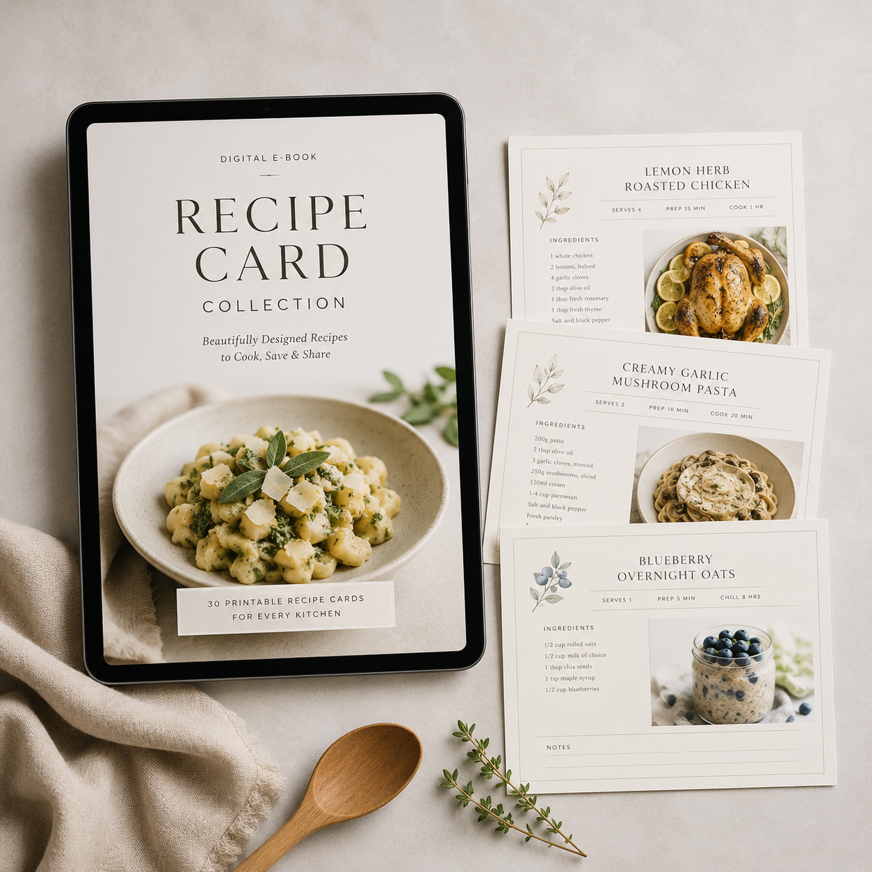 Digital Recipe Card Collection
