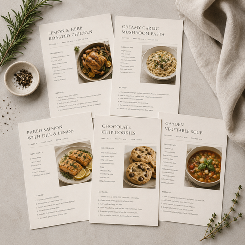 Digital Recipe Card Collection